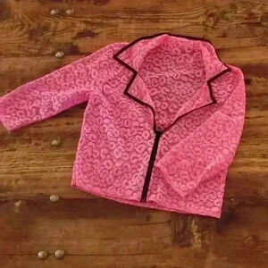 Sheer mesh leopard print jacket